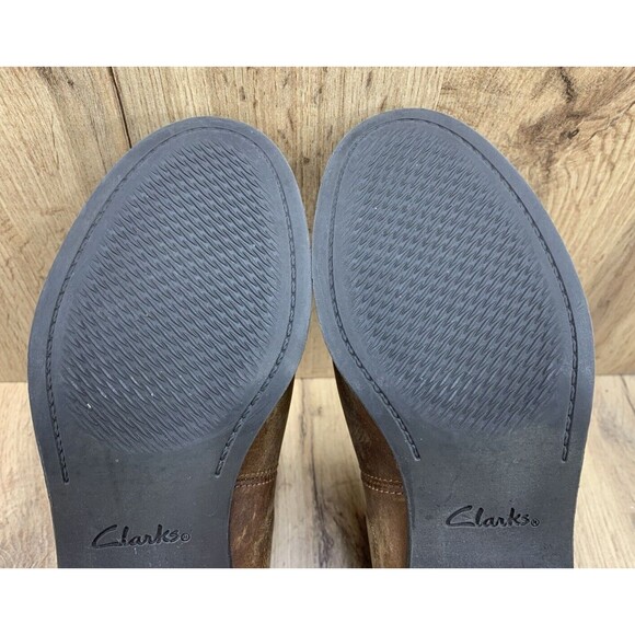 Clarks Demi 2 Beat Ankle Boots Women's 6.5 M Dark Tan Brown Slip On 13713 - Picture 13 of 16